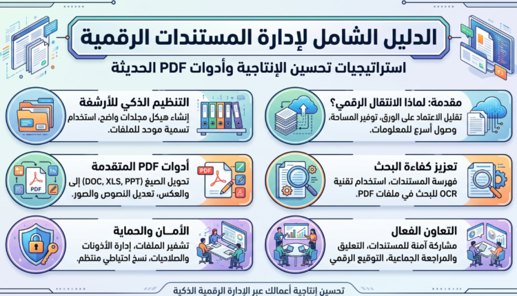 الدليل الشامل لإدارة المستندات الرقمية: استراتيجيات تحسين الإنتاجية وأدوات PDF الحديثة